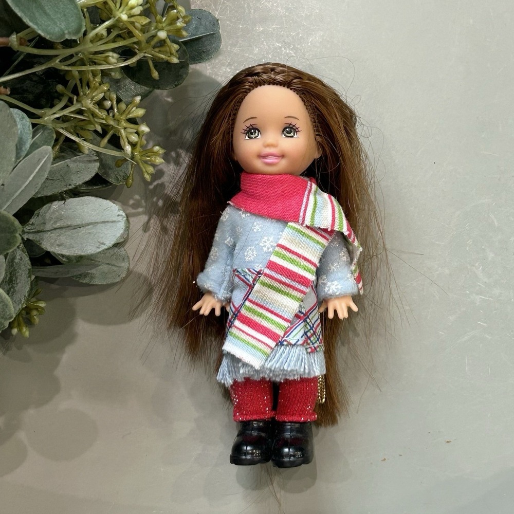 Vintage 2004 Kelly Barbie Winter Treat Becky Doll Tree Ornament Figure
